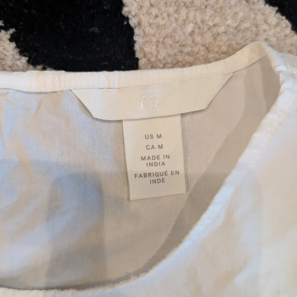 H&M 100% Cotton Size M puff sleeves girlhoodcore boho cottagecore - Picture 3 of 6